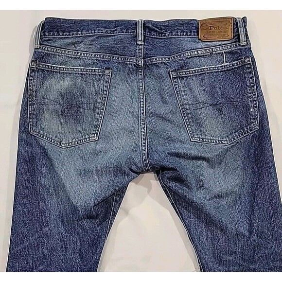 Polo Ralph Lauren Jeans Men’s Varick Slim Straight 36X30 Medium Wash Distressed - Picture 9 of 16